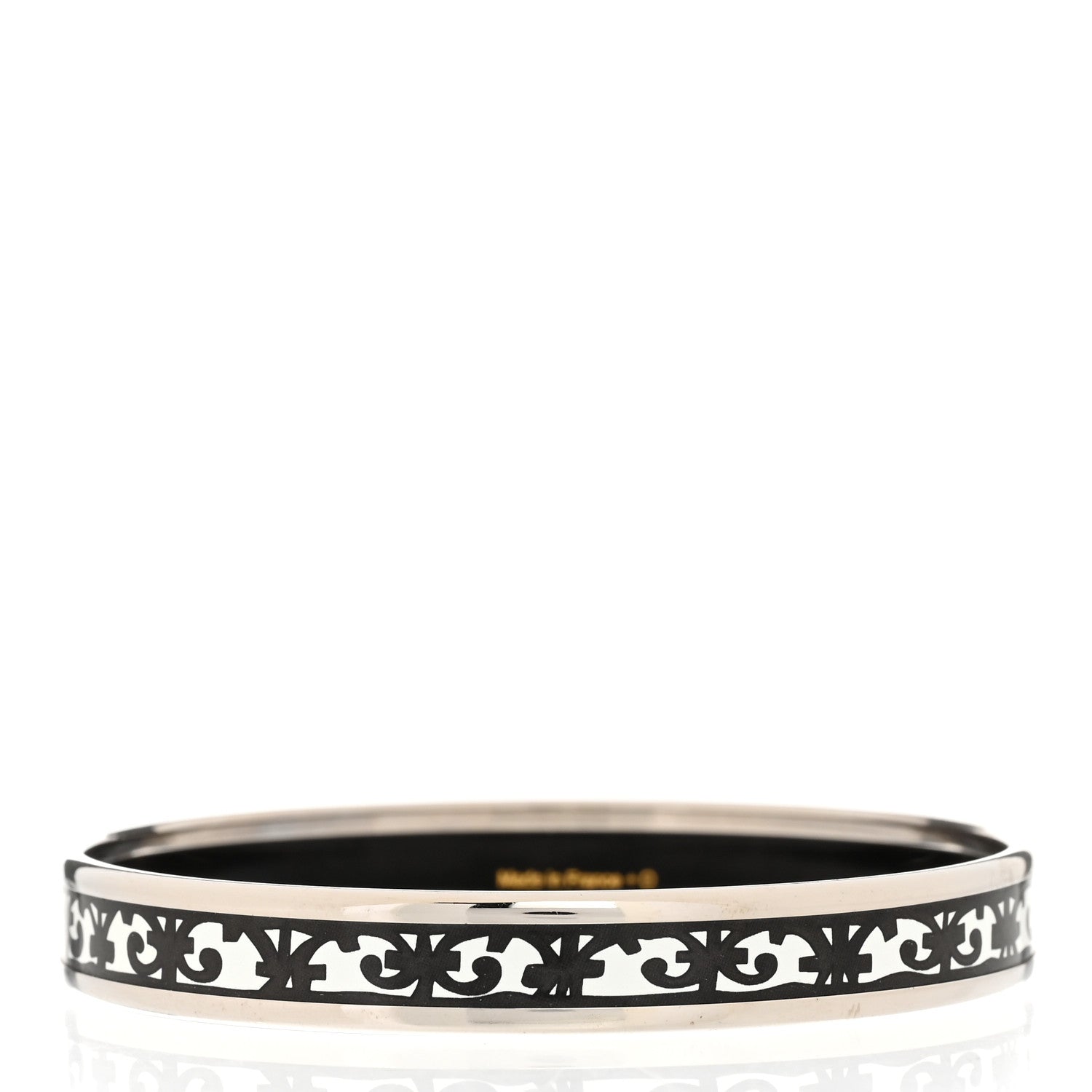 Hermes Enamel Printed Narrow Balcons du Guadalquivir Bracelet 65 Black 3 of 5