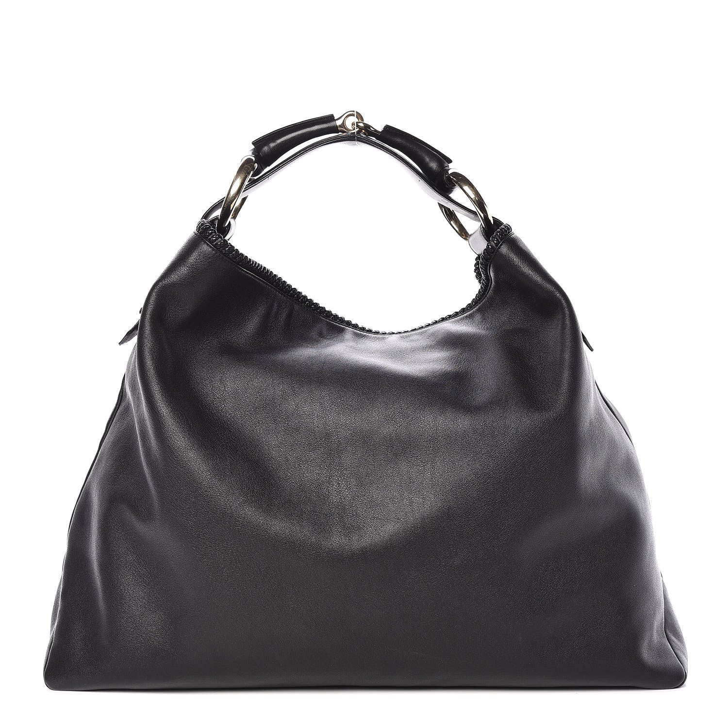 Gucci Calfskin Large Horsebit Chain Hobo Black 1 of 13