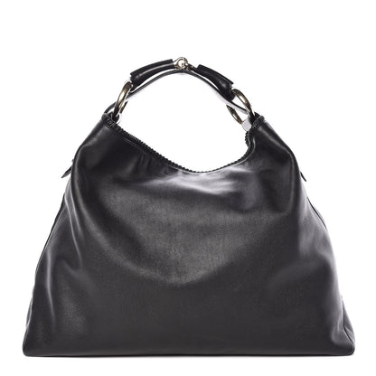 Gucci Calfskin Large Horsebit Chain Hobo Black 1 of 13