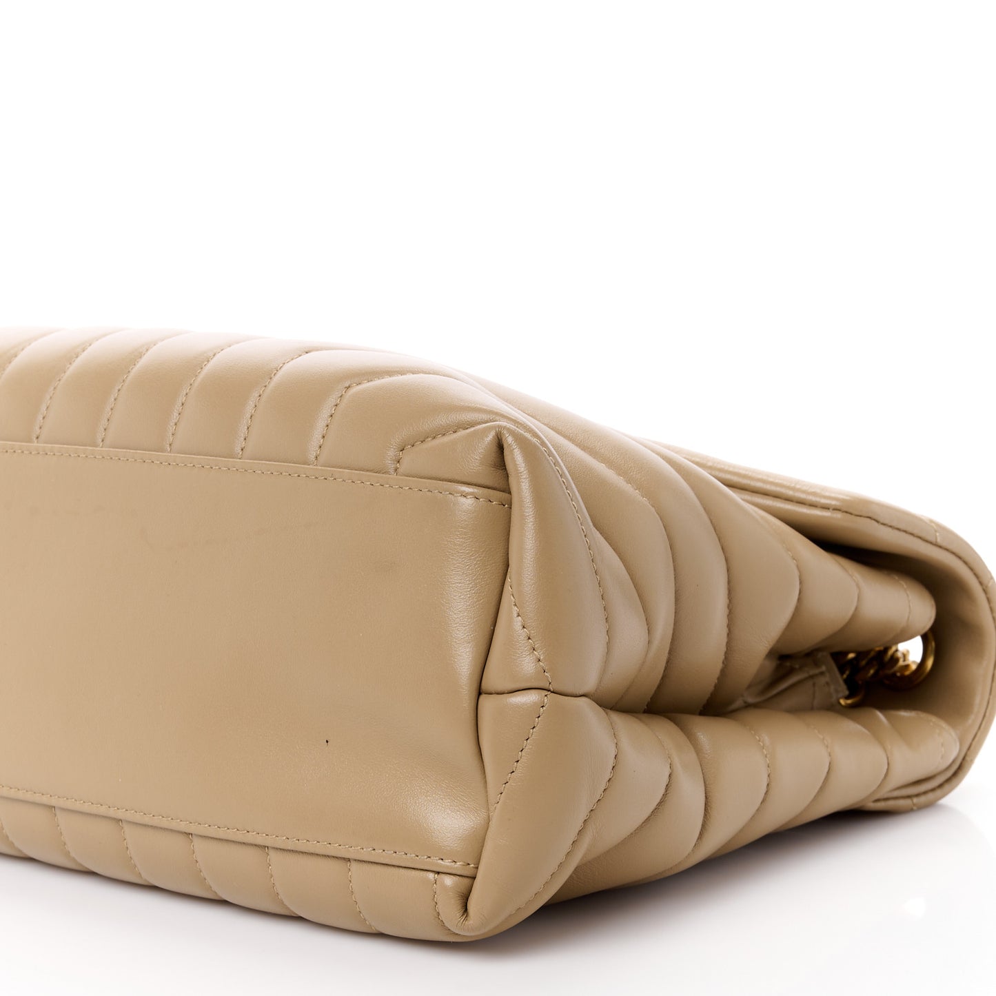 Calfskin Y Quilted Monogram Medium Loulou Chain Satchel Dark Beige