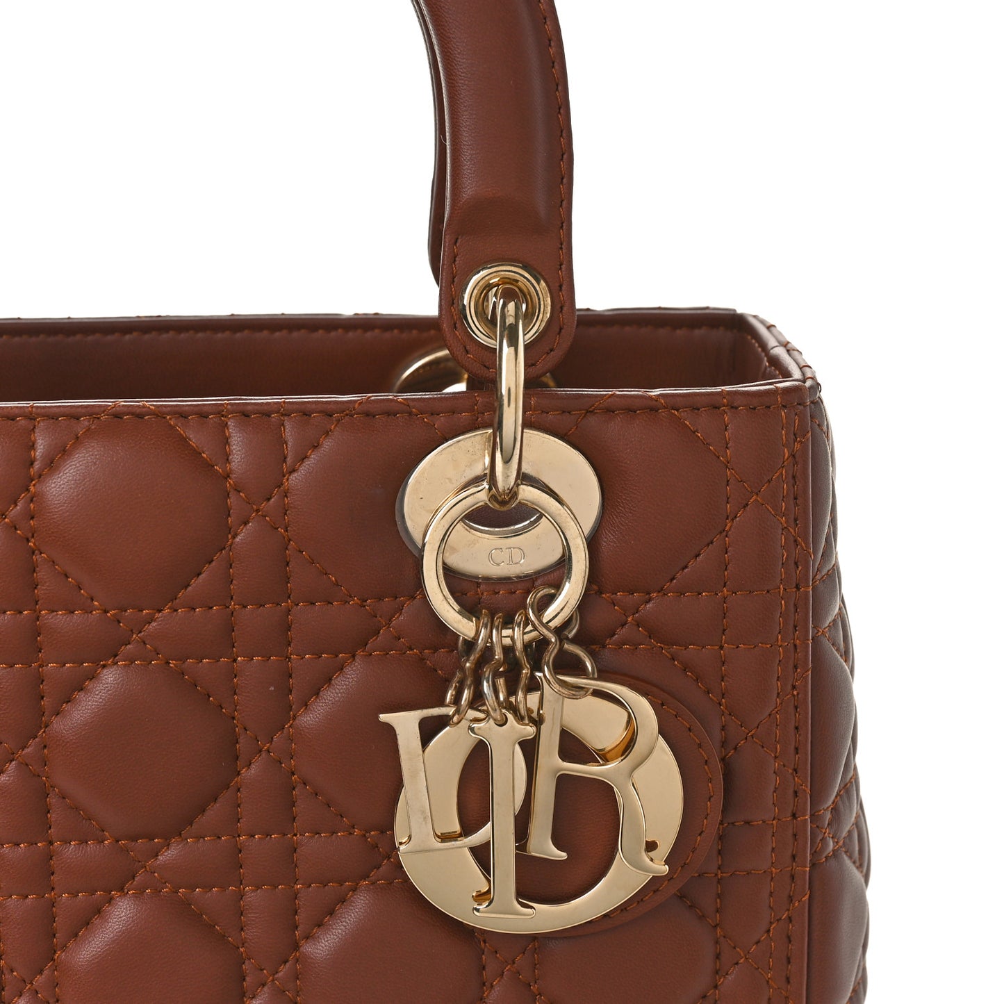 Lambskin Cannage Medium Lady Dior Brown