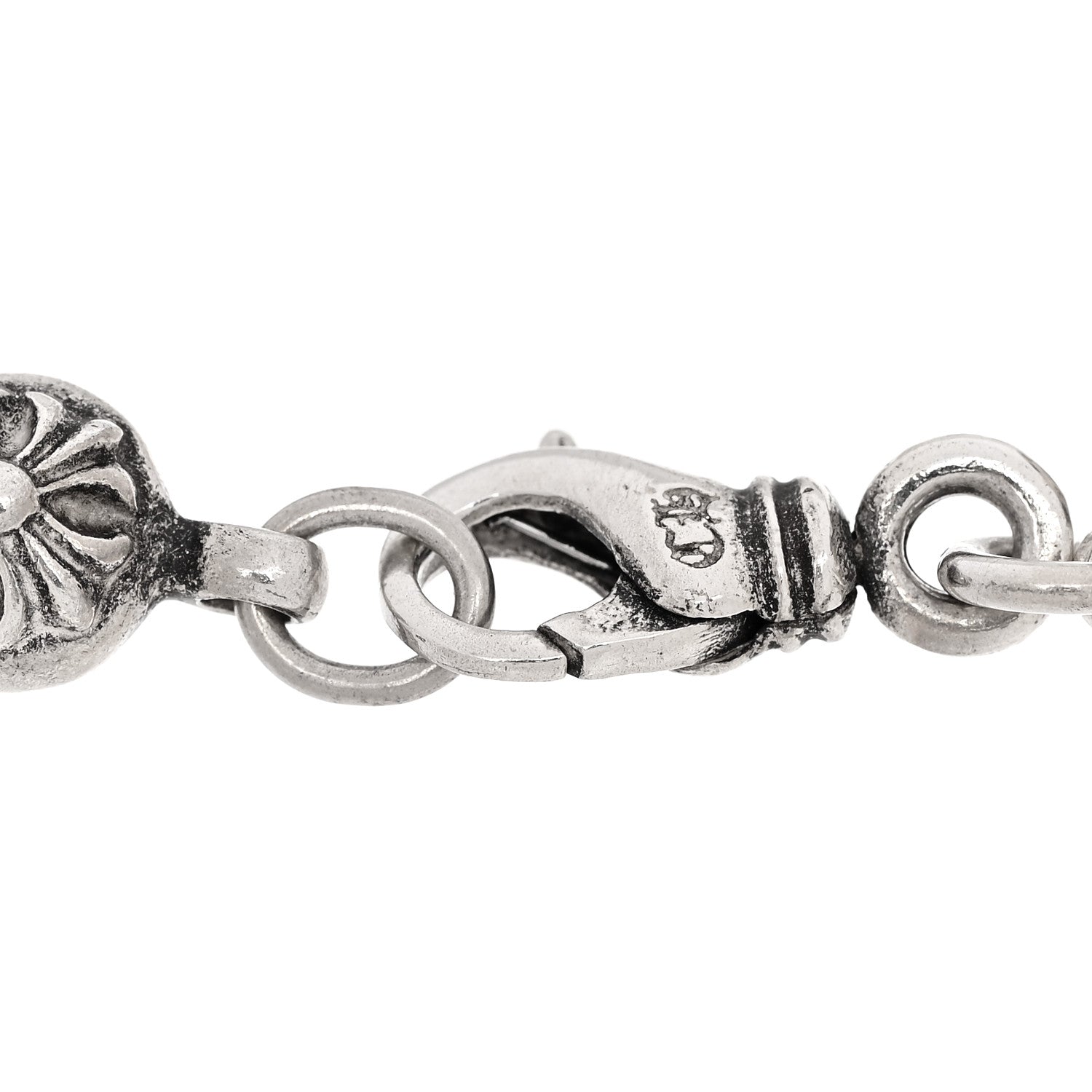 Chrome Hearts Sterling Silver Dice Cross Ball Bracelet 3 of 4