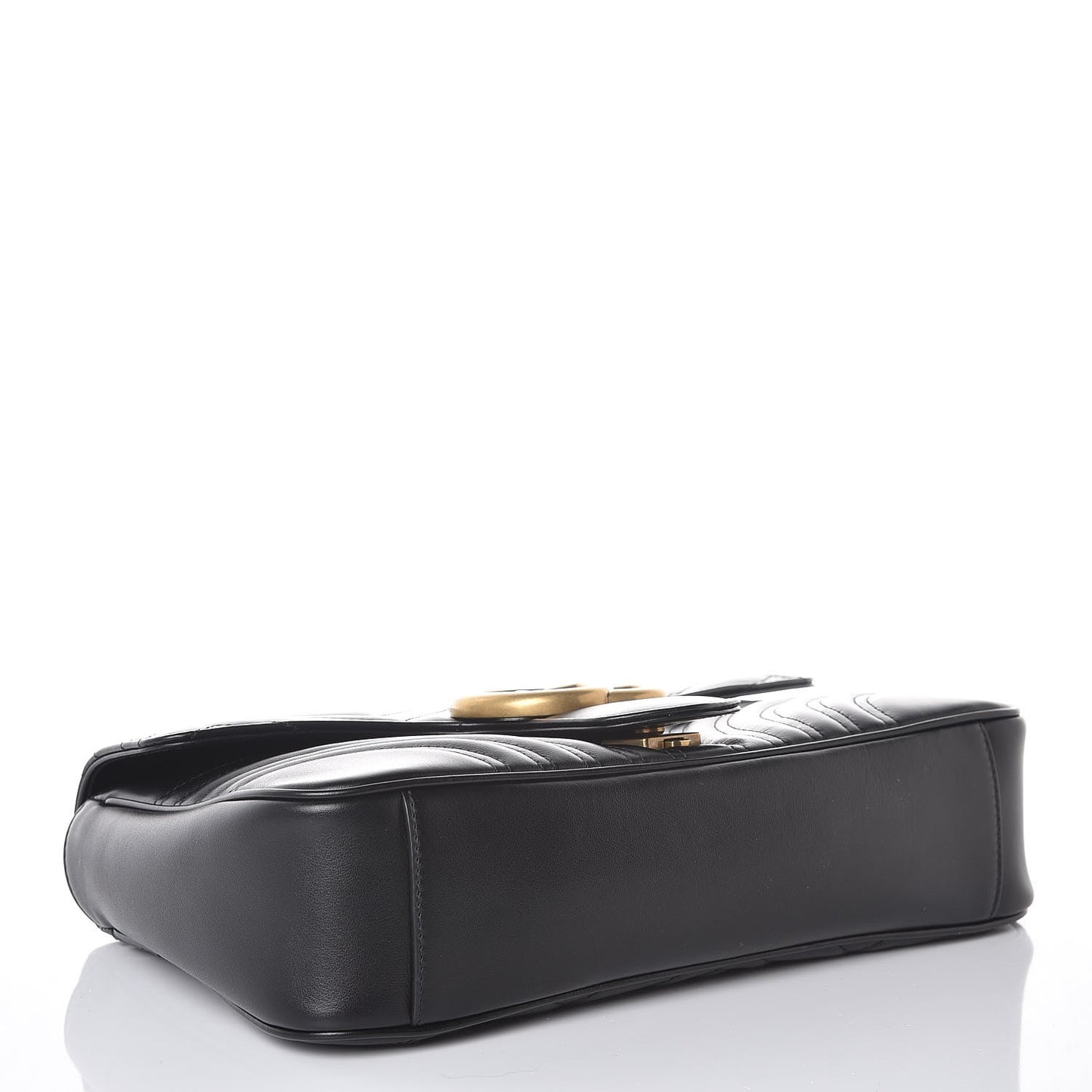 Calfskin Matelasse Medium GG Marmont Shoulder Bag Black