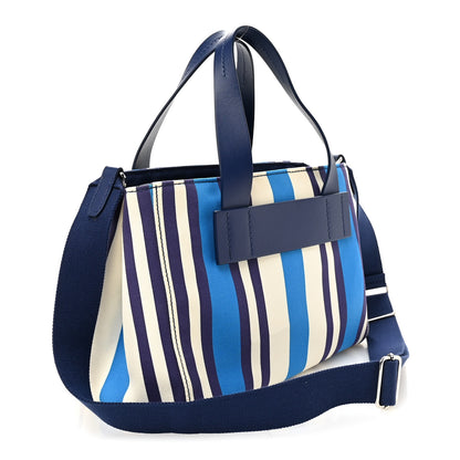 Miu Miu Canapa Vitello Striped Small Tote Turchese 3 of 10