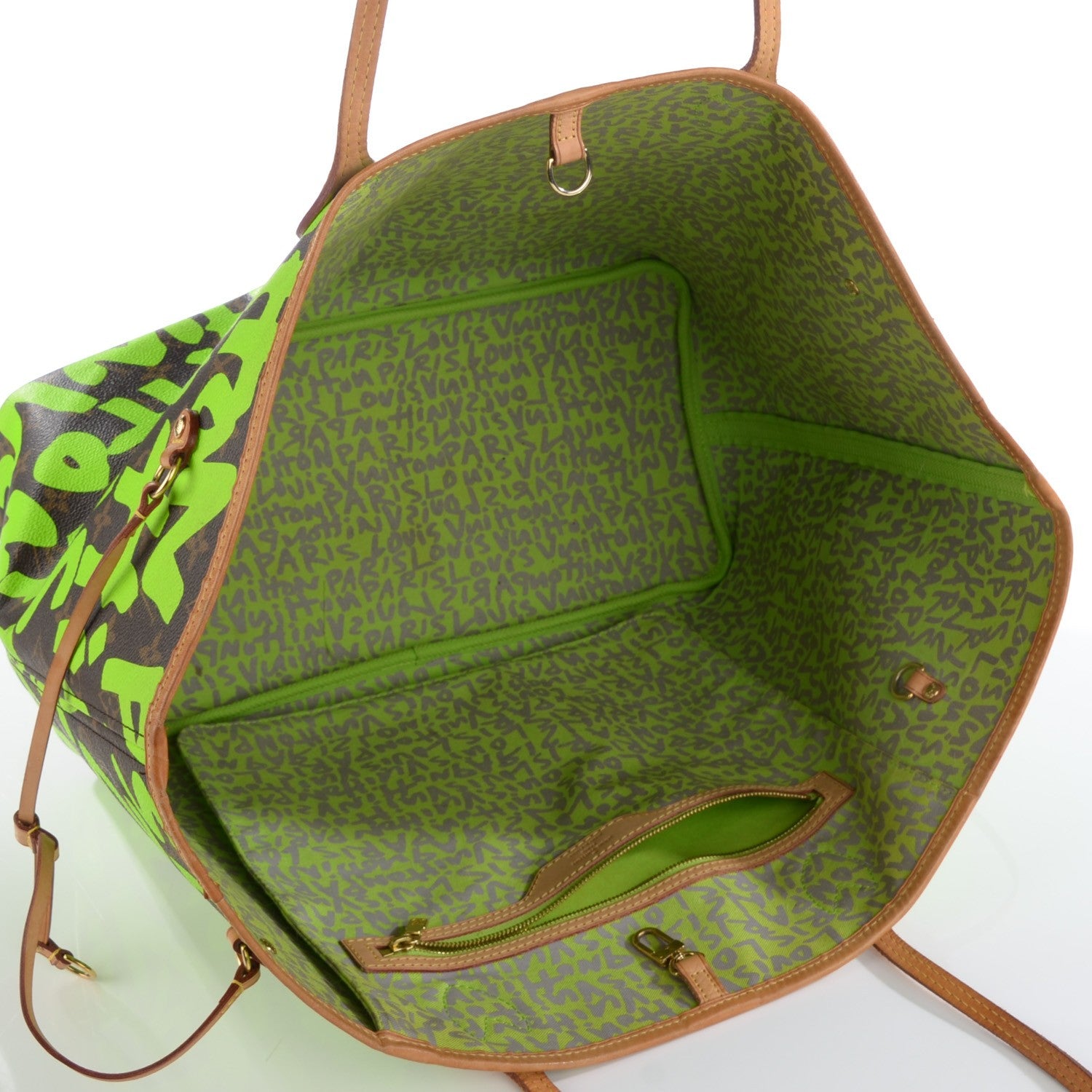 Louis Vuitton Monogram Graffiti Neverfull GM Green 7 of 8