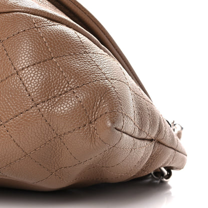 Chanel Caviar Large Half Moon Flap Dark Beige 11 of 15