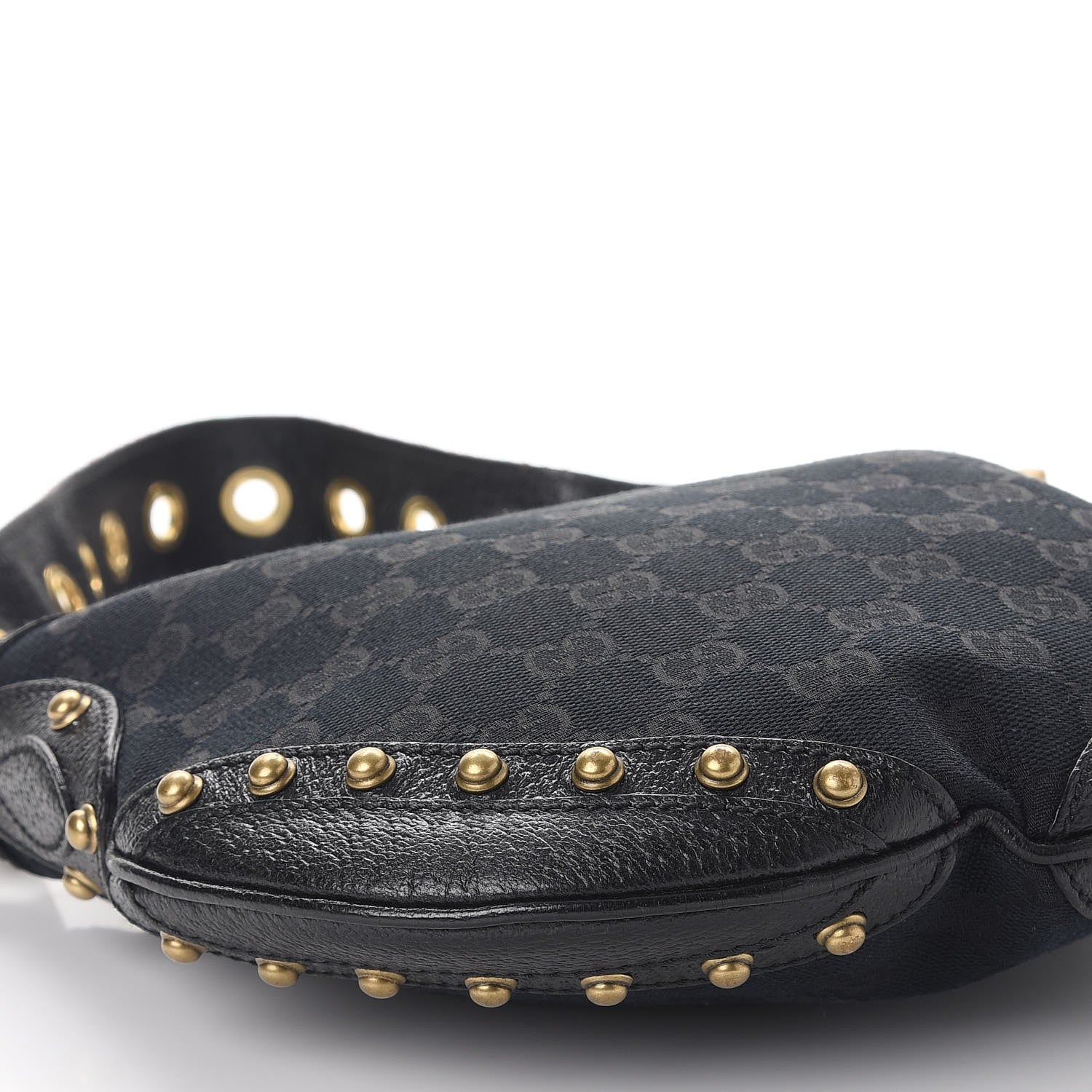 Gucci Monogram Studded Small Pelham Shoulder Bag Black 9 of 10