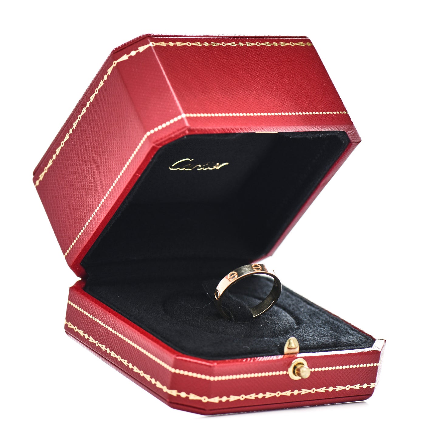18K Yellow Gold 3.5mm LOVE Wedding Band Ring 56 7.5