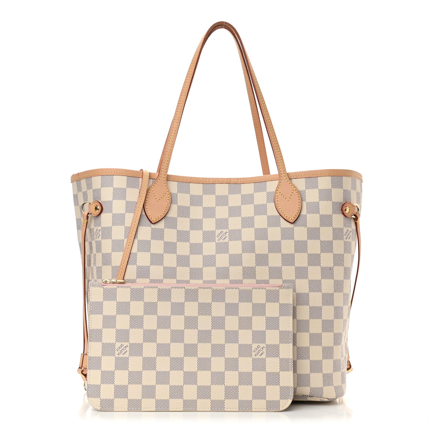 Damier Azur Neo Neverfull MM Rose Ballerine