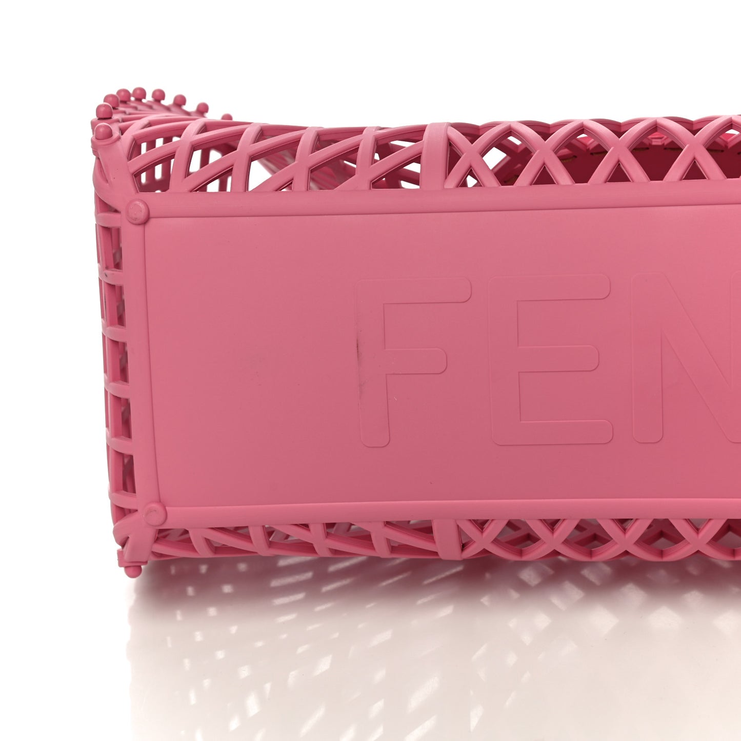 Recycled Plastic Vitello Liberty Matte Small Fendi Basket Rosa