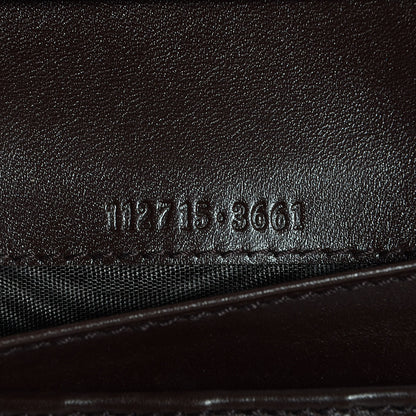 Gucci Guccissima Margaux Calfskin Metal Bar Continental Flap Wallet Chocolate 7 of 8