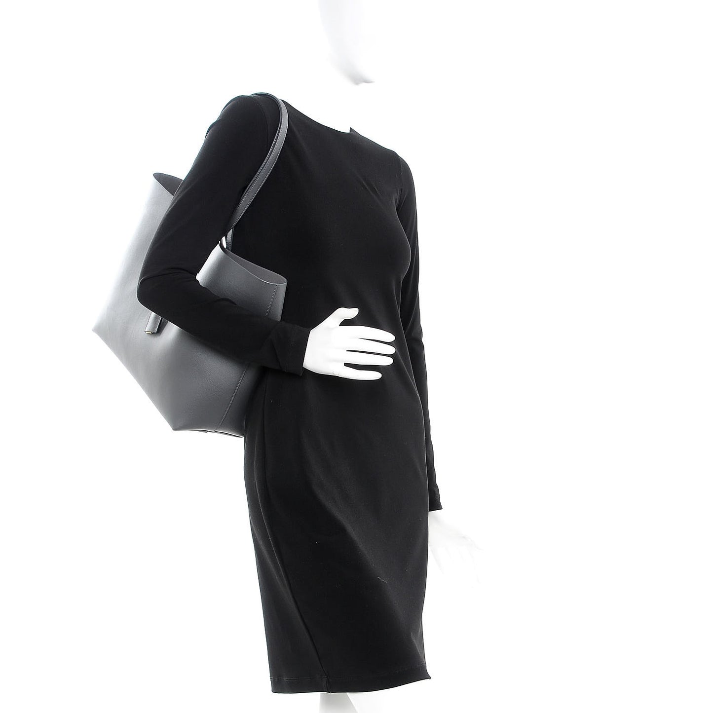 Calfskin Large Shopping Tote Dark Grey