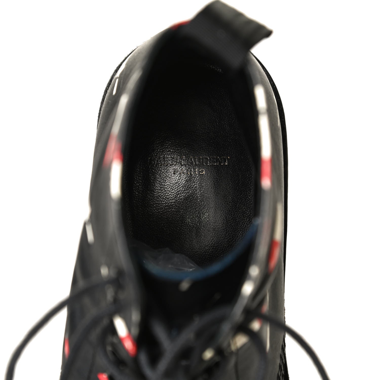 Saint Laurent Smooth Calfskin Rangers Boots 37 Black Red 19 of 22