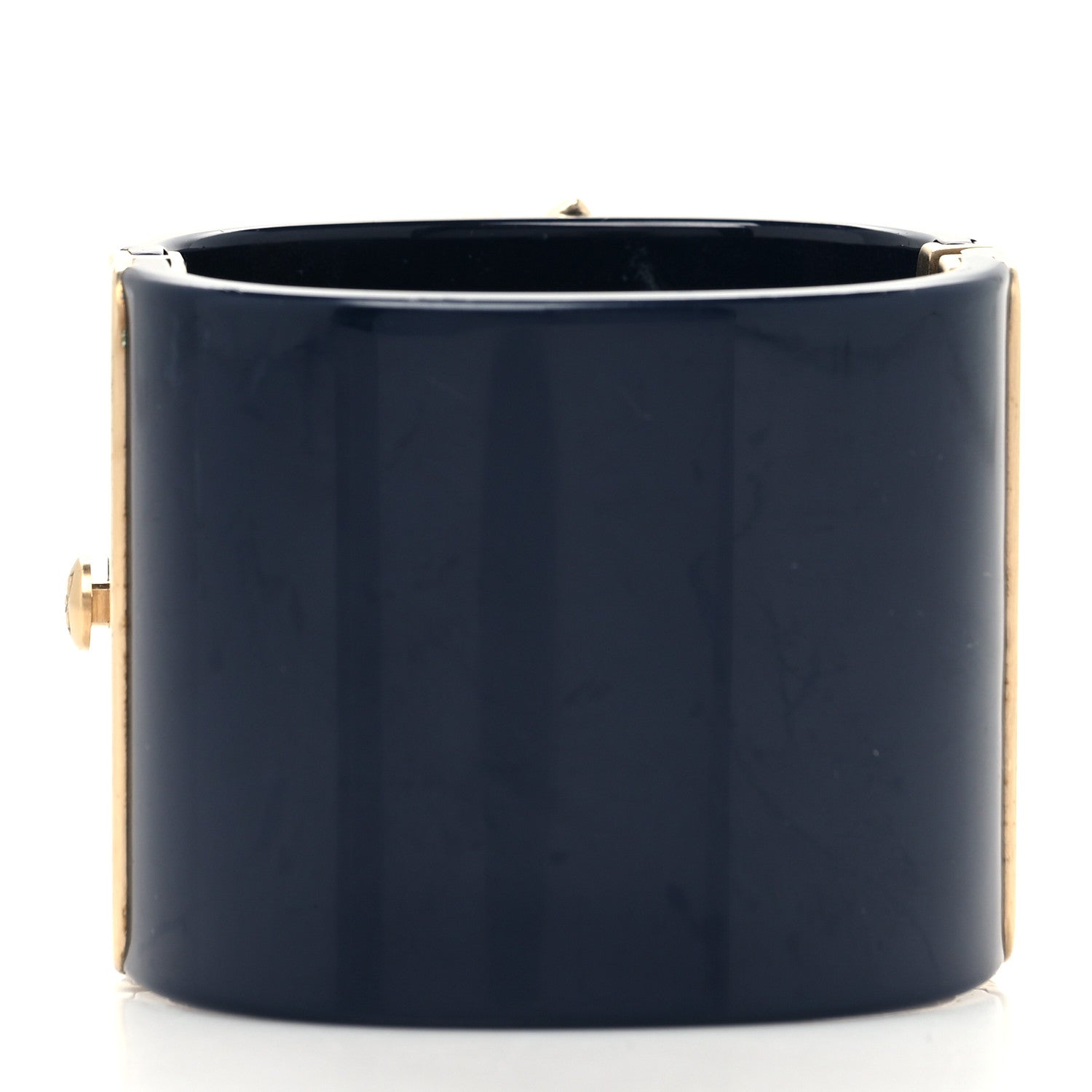 Chanel Resin Enamel Crystal Pearl Floral Logo CC Cabochon Cuff Black Multicolor 3 of 6