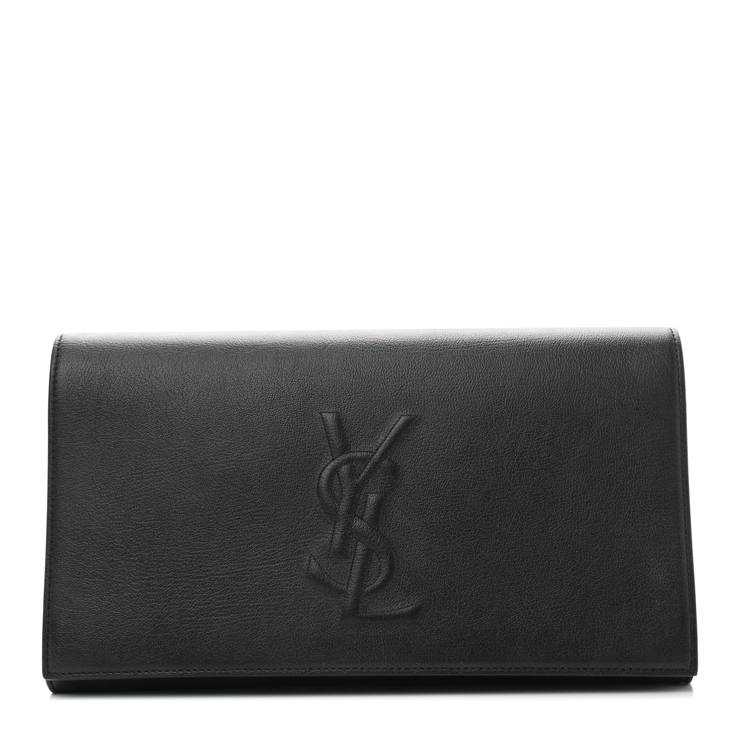 Saint Laurent Calfskin Monogram Large Belle De Jour Clutch Black 1 of 6
