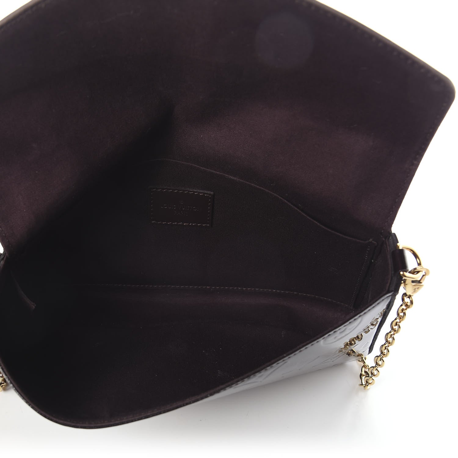 Louis Vuitton Vernis Pochette Felicie Chain Wallet Amarante 6 of 9