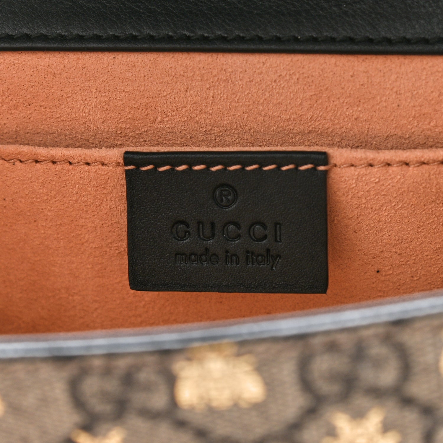 Gucci GG Supreme Monogram Bees Small Padlock Shoulder Bag Black 6 of 11