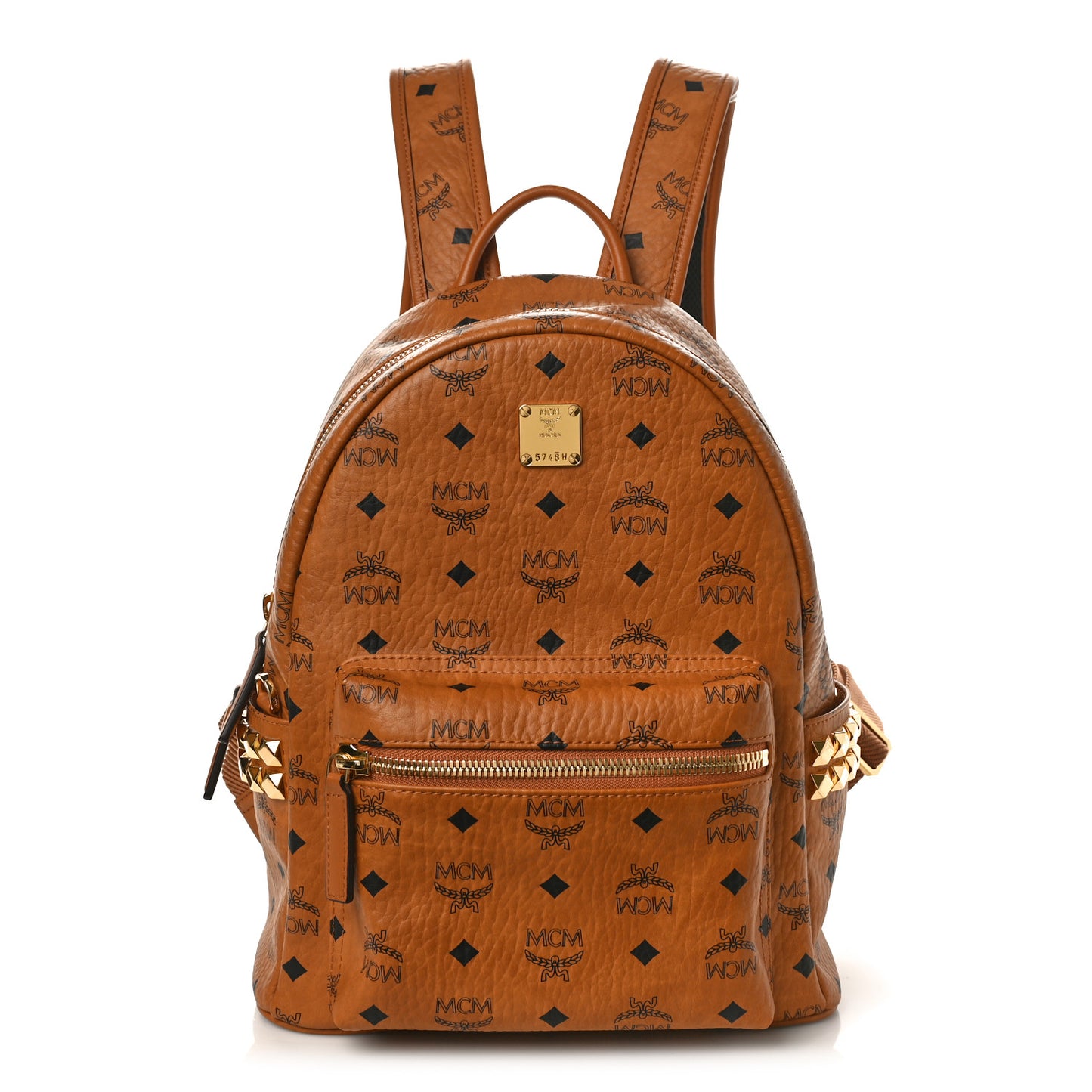 Visetos Small Side Studs Stark Backpack Cognac