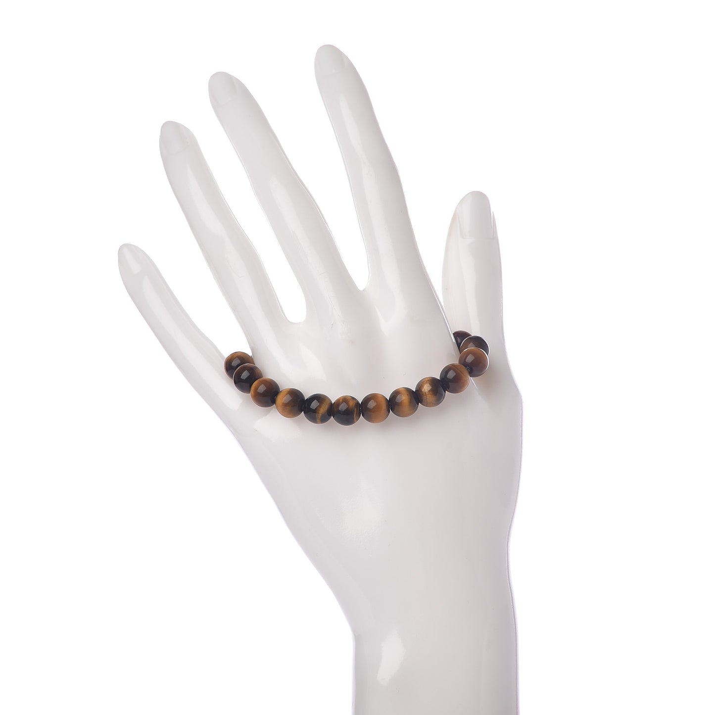 Sterling Silver Tiger's Eye 8mm Spiritual Beads Bracelet