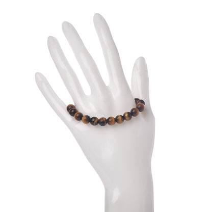 David Yurman Sterling Silver Tiger's Eye 8mm Spiritual Beads Bracelet 2 of 4
