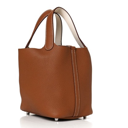 Hermes Taurillon Clemence Swift Eclat Picotin Lock 18 PM Gold Nata 2 of 11