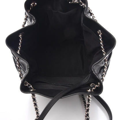 Chanel Lambskin Chevron Small Urban Spirit Drawstring Bag Black 5 of 7