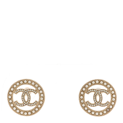 Chanel Pearl CC Round Earrings Gold 1 of 6
