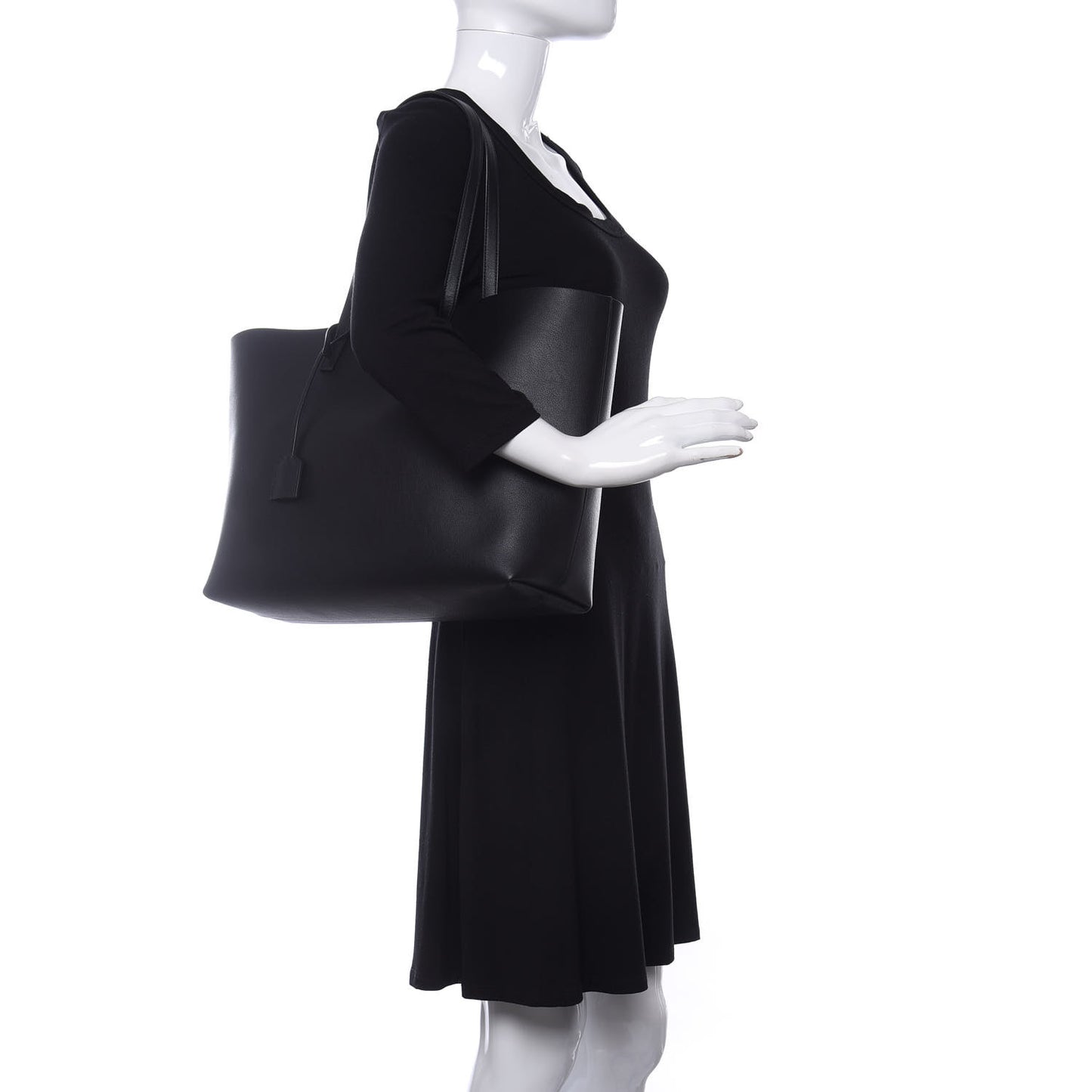 Calfskin Large Shopping Tote Black