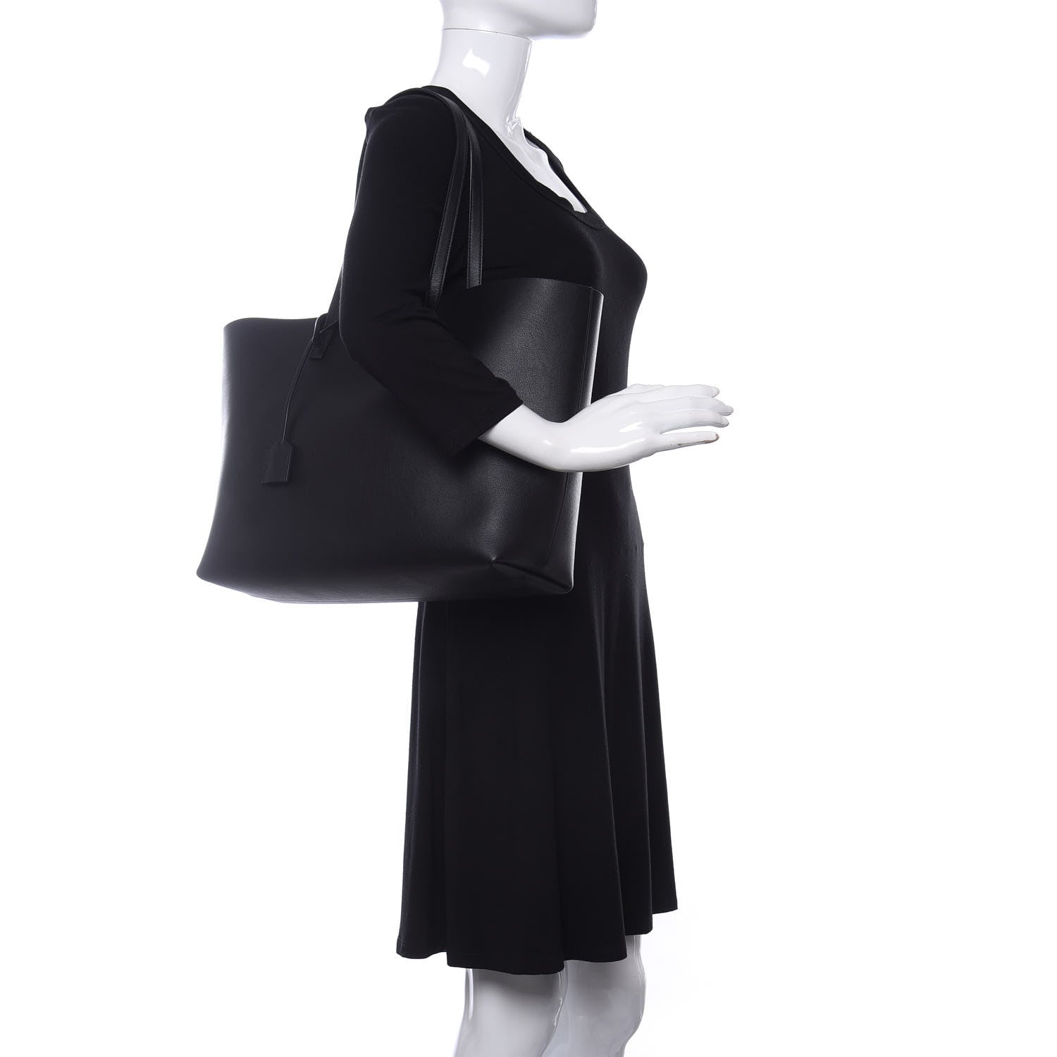 Saint Laurent Calfskin Large Shopping Tote Black 2 of 9
