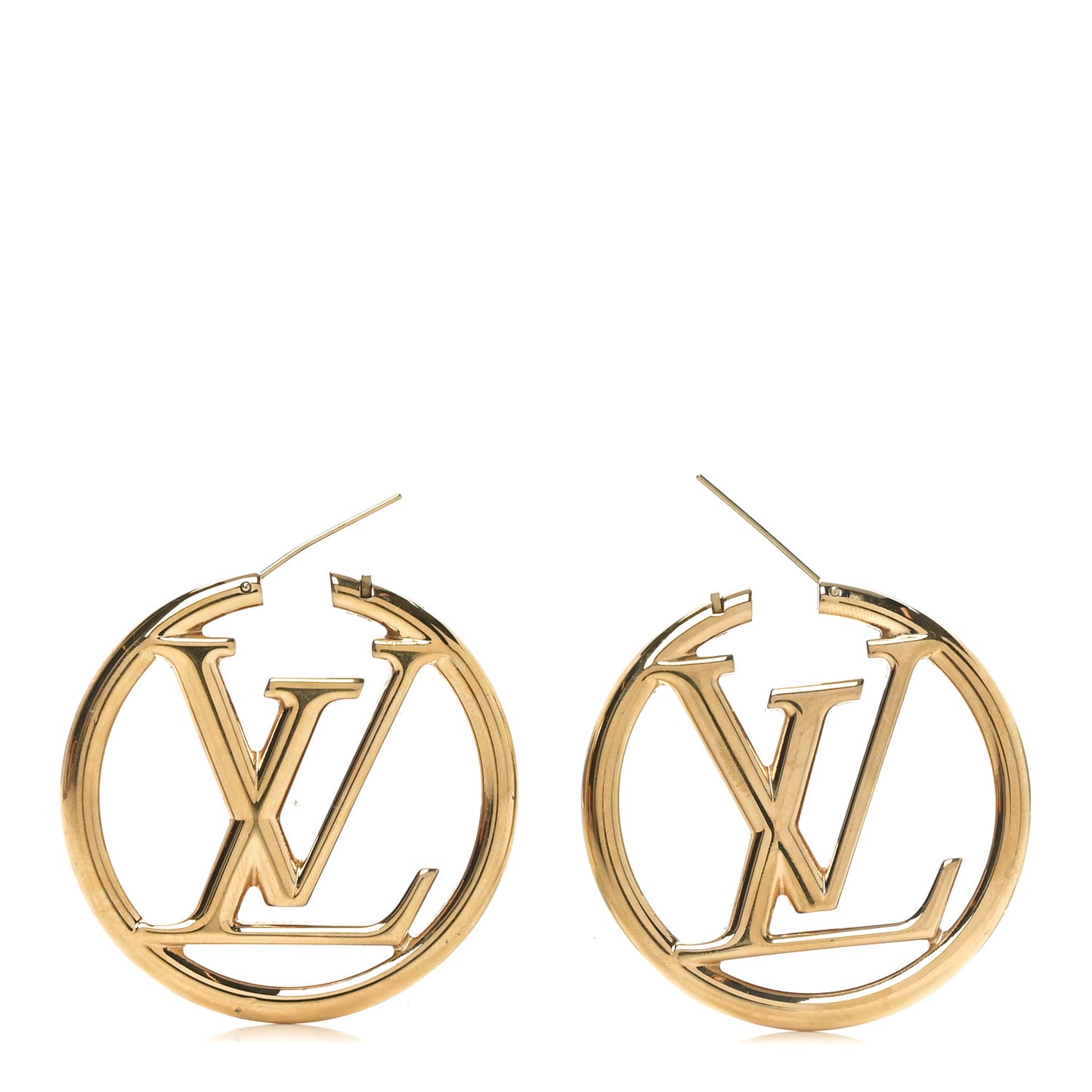 Metal Louise Hoop Earrings Gold
