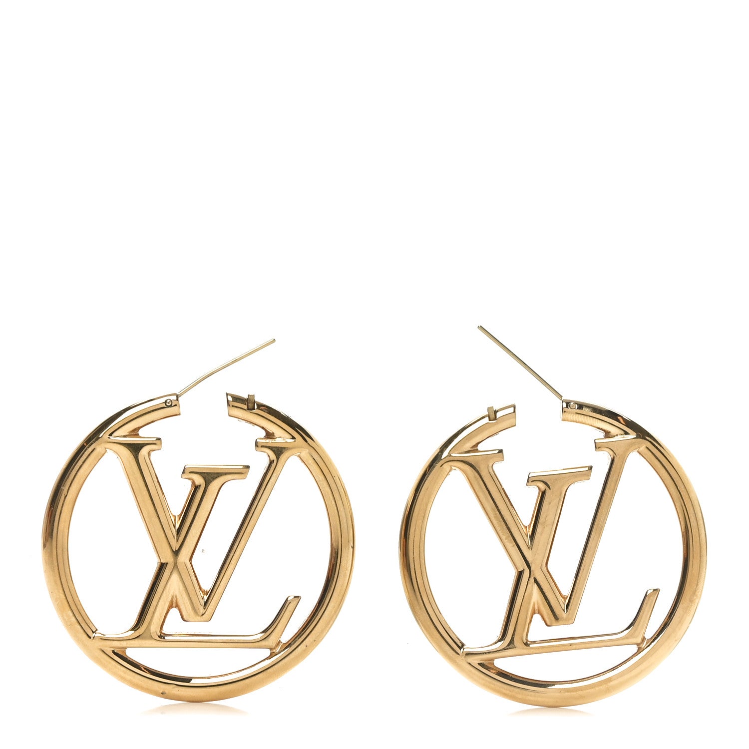Louis Vuitton Metal Louise Hoop Earrings Gold 3 of 5
