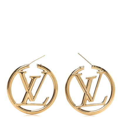 Louis Vuitton Metal Louise Hoop Earrings Gold 3 of 5