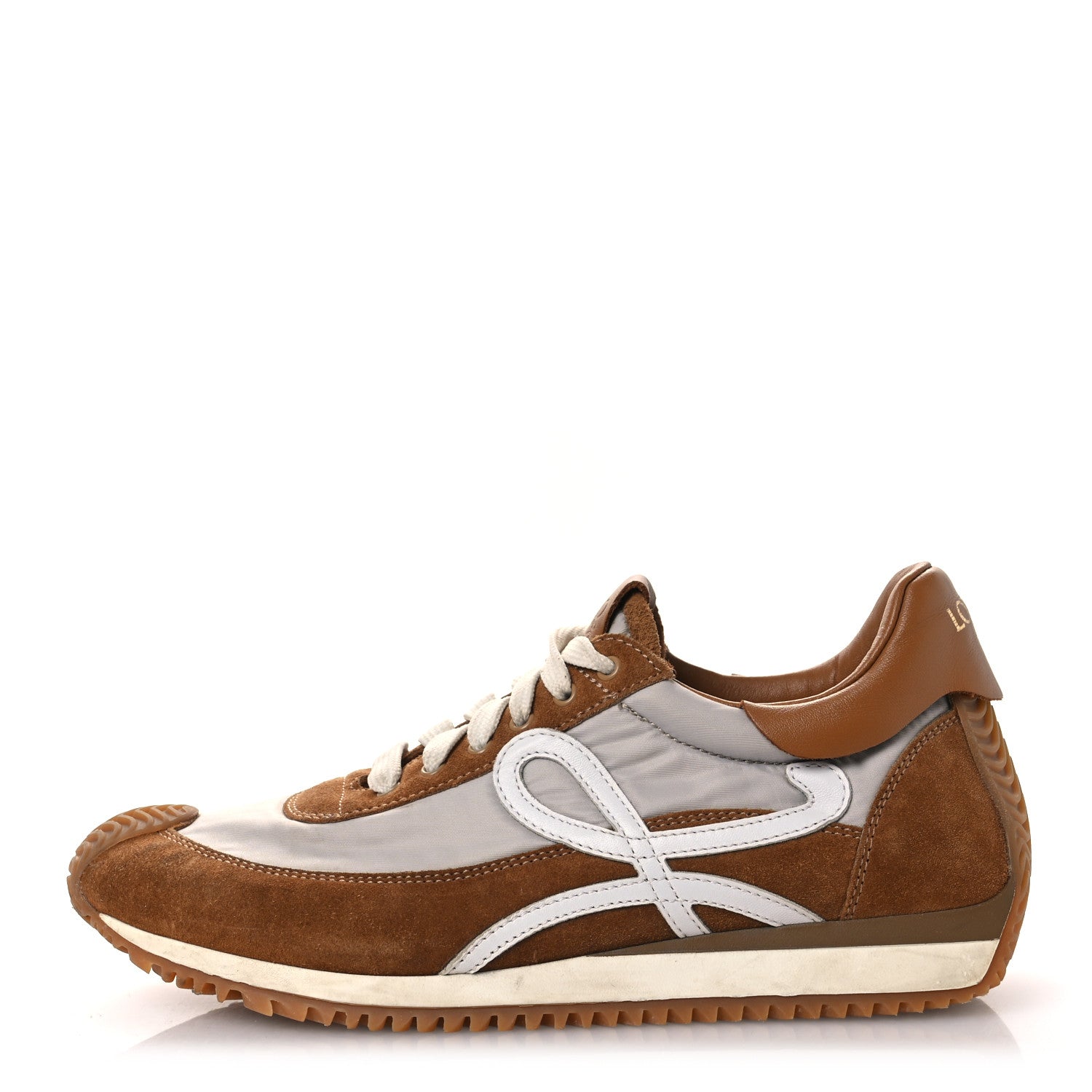 Loewe Nylon Suede Flow Runner Sneakers 38 Gold 1 of 12