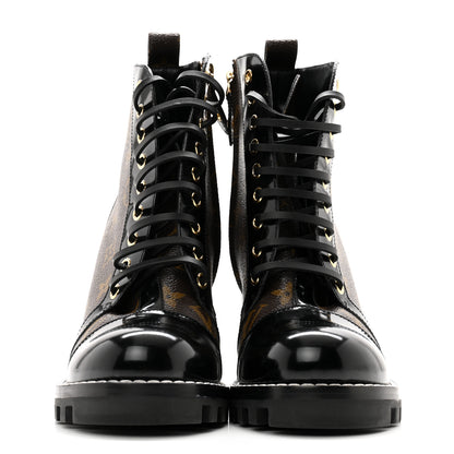 Louis Vuitton Patent Calfskin Monogram Star Trail Ankle Boots 39 Black 2 of 10