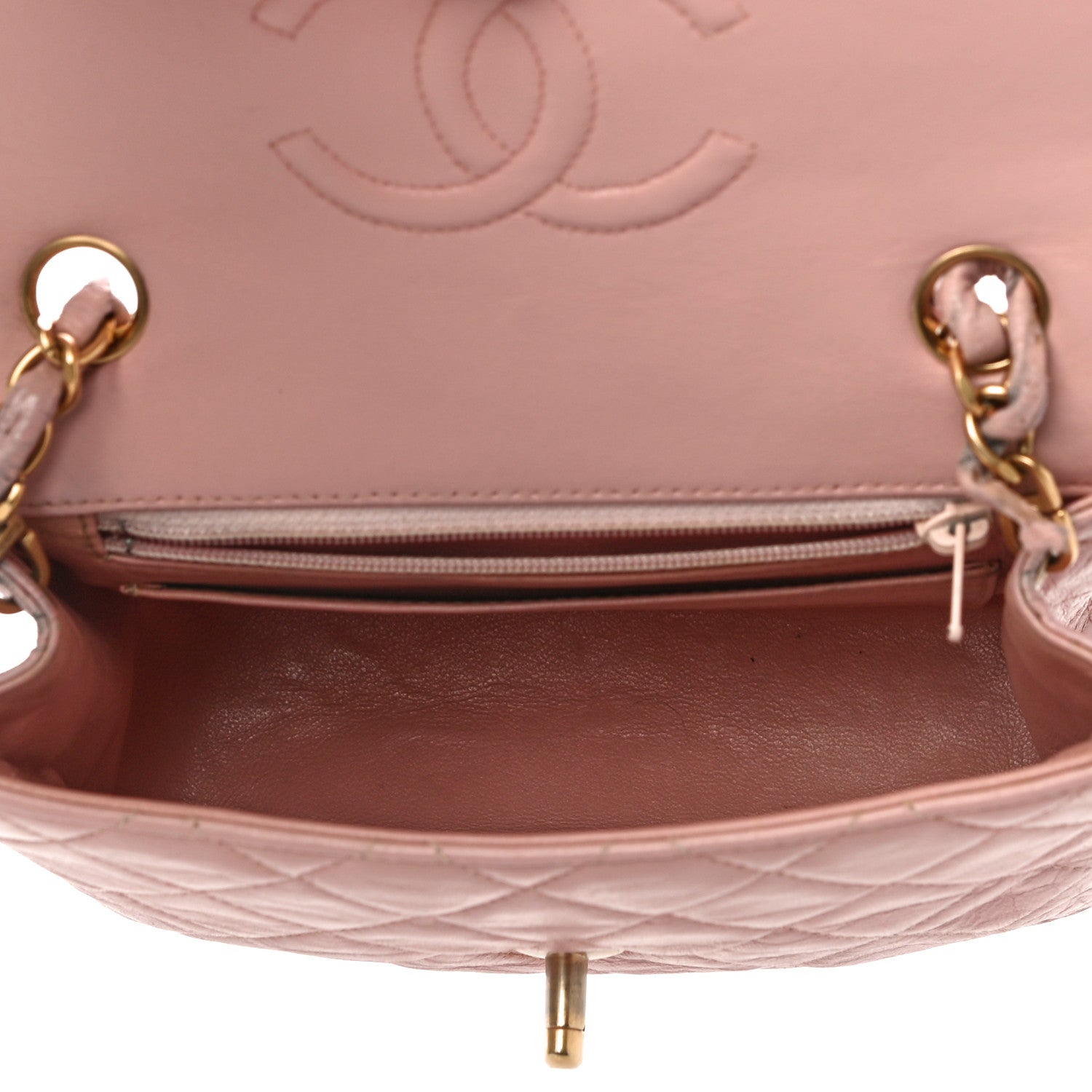 Chanel Lambskin Quilted Mini Square Flap Bag Light Pink 5 of 14