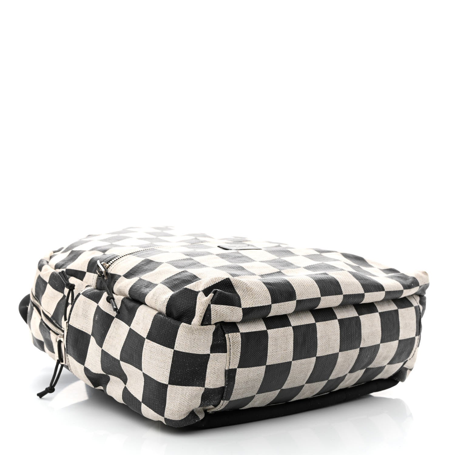 Saint Laurent Calfskin Checked Print Nuxx Backpack Black White 5 of 17