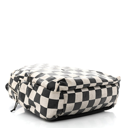 Saint Laurent Calfskin Checked Print Nuxx Backpack Black White 5 of 17