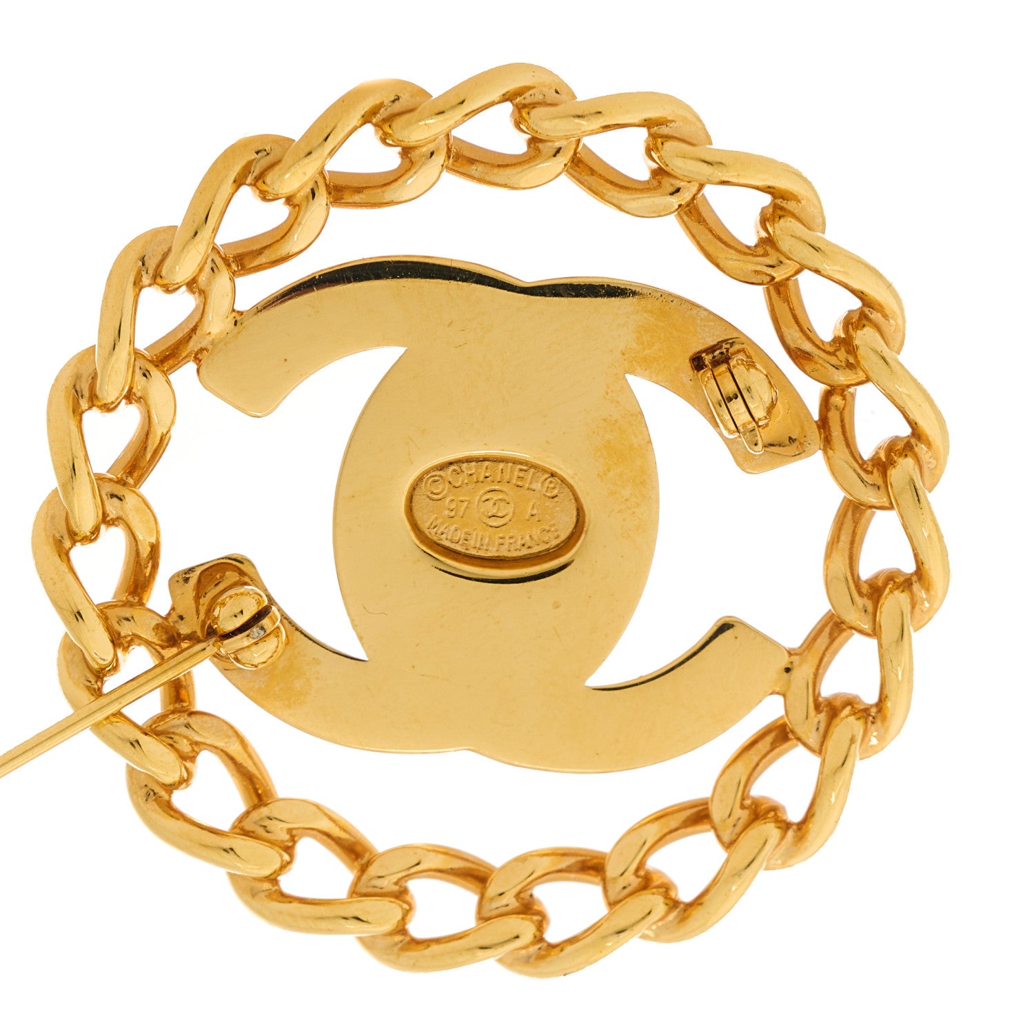 Chanel CC Brooch Gold 4 of 4