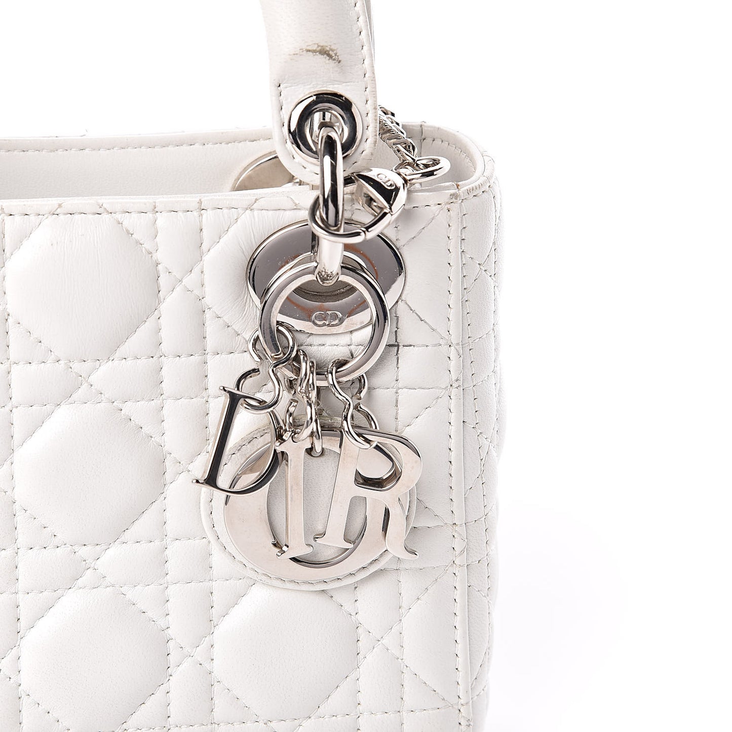 Lambskin Cannage Mini Lady Dior White