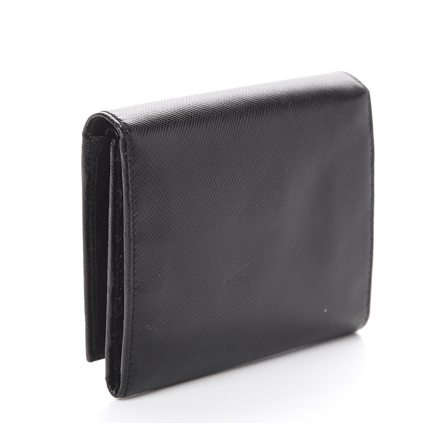 Saffiano Metal Tri-Fold Wallet Black