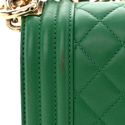 Chanel Lambskin Quilted Small Boy Flap Green 11 of 14