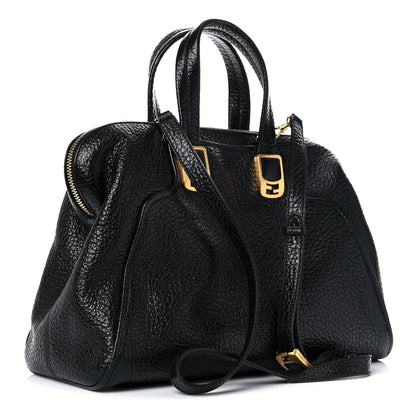 Fendi Pebbled Calfskin Large Chameleon Tote Black 3 of 13