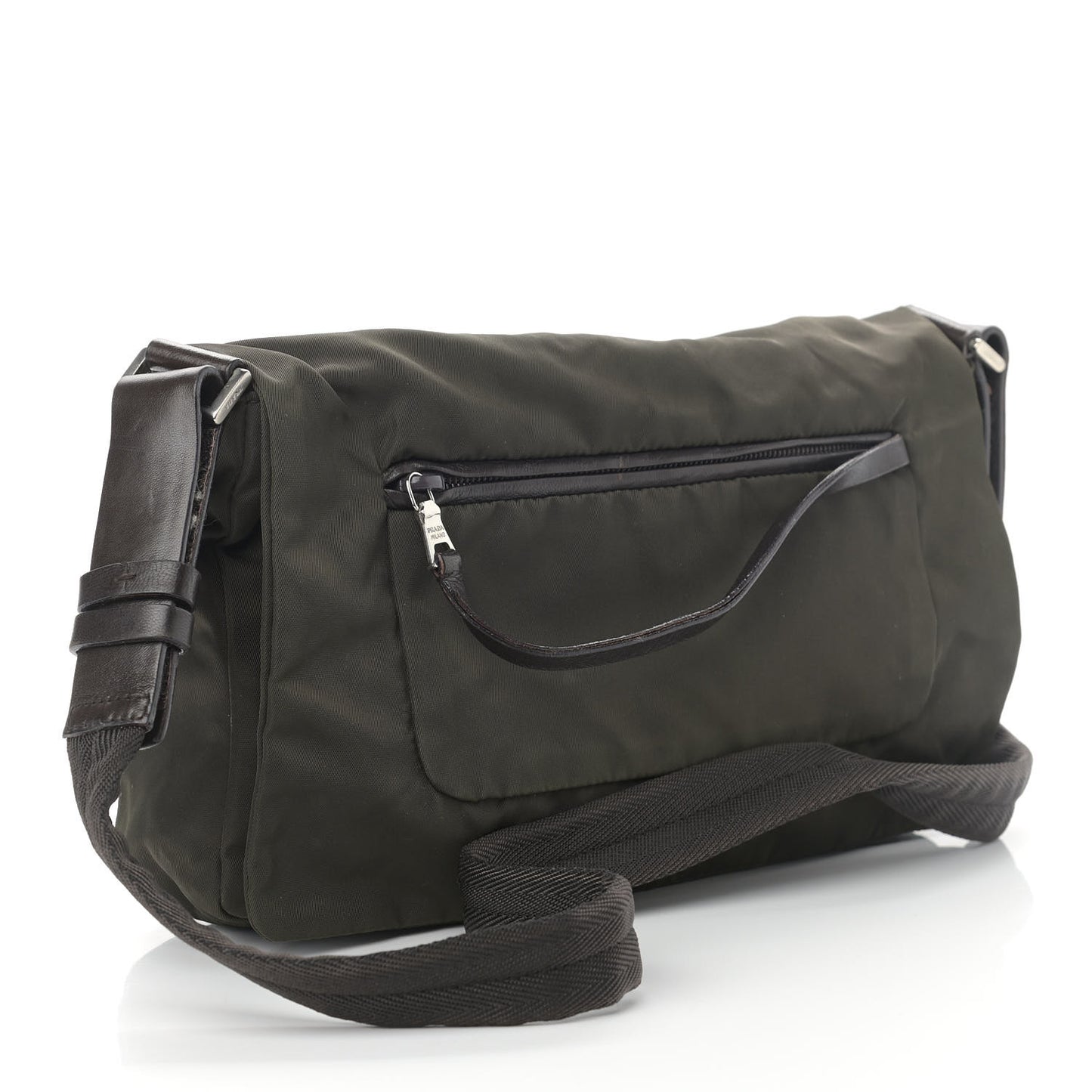 Tessuto Nylon Messenger Bag Green