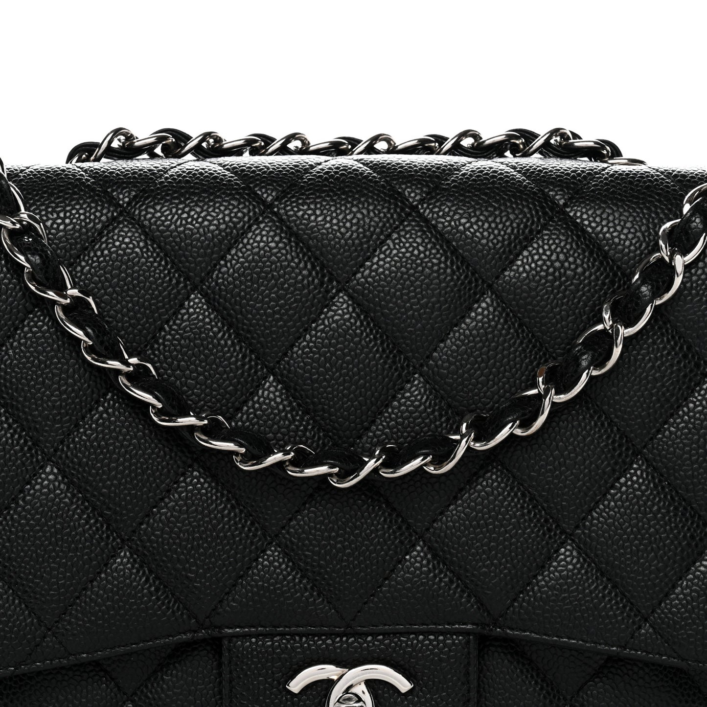 Caviar Quilted Jumbo Single Flap Black