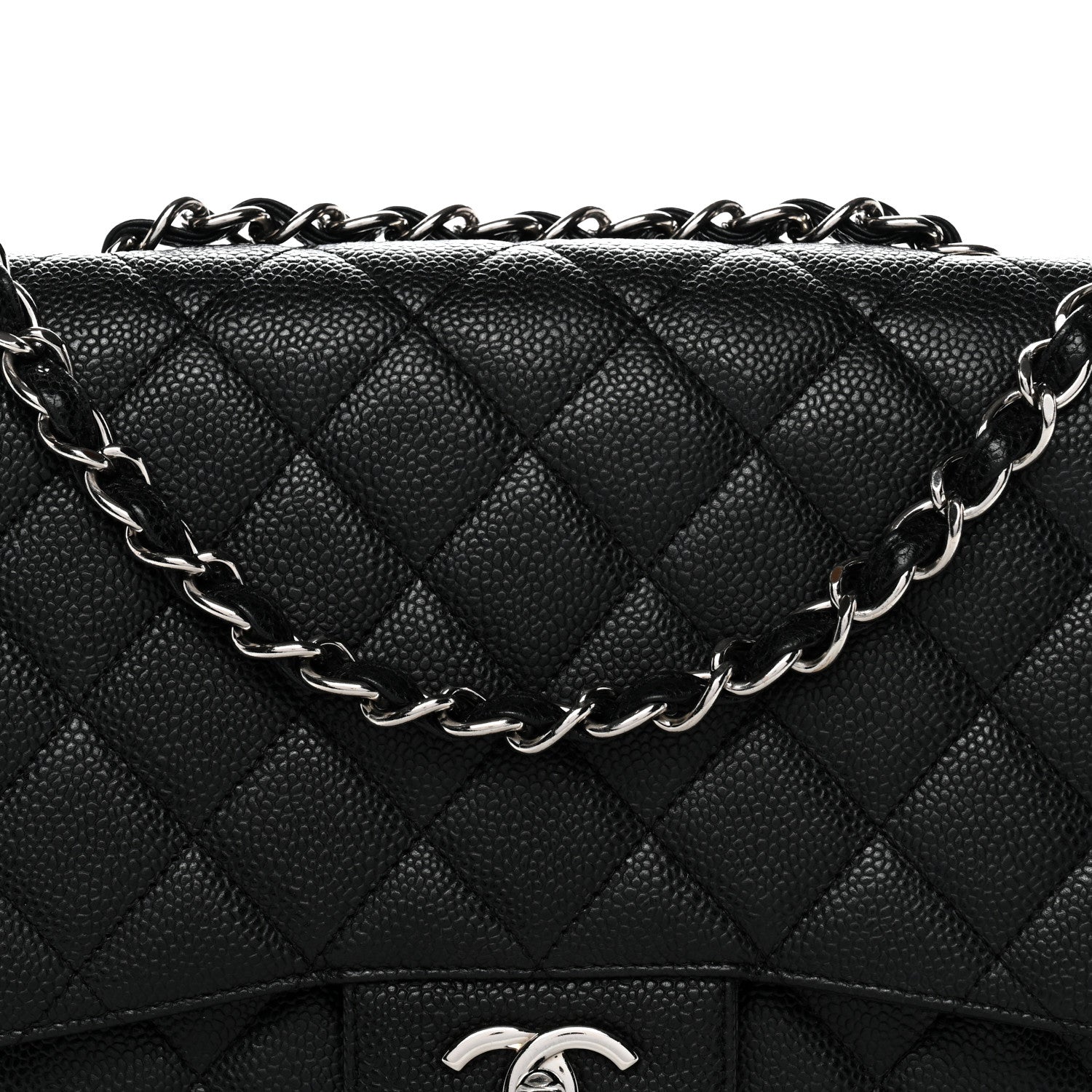 Chanel Caviar Quilted Jumbo Single Flap Black 8 of 12