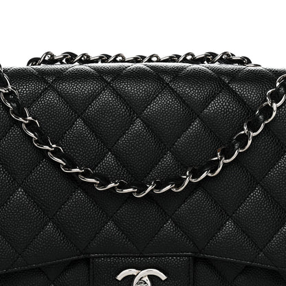 Chanel Caviar Quilted Jumbo Single Flap Black 8 of 12
