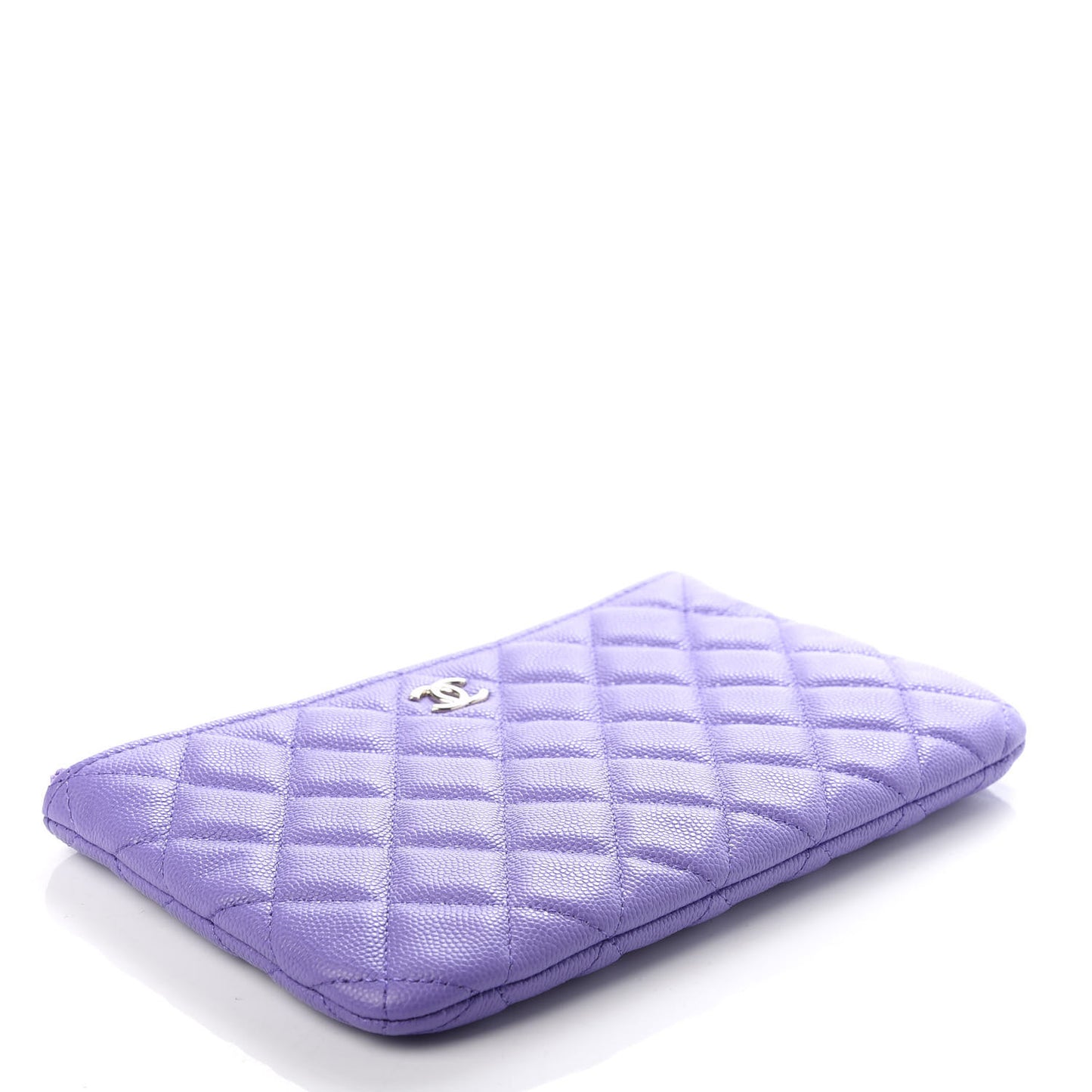 Caviar Quilted Small Zipped Pouch Purple