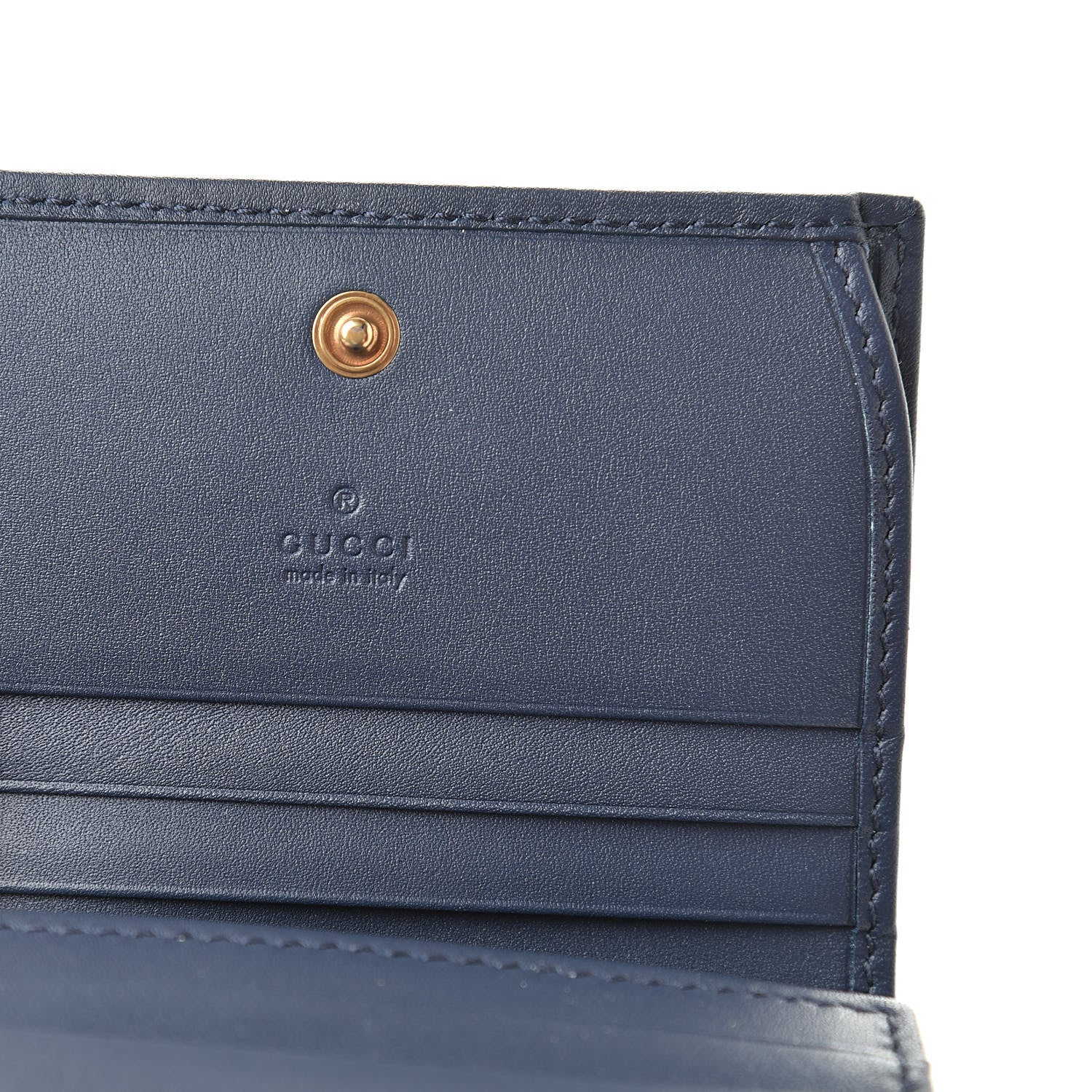 Gucci Denim Matelasse Pearly GG Marmont Card Case Wallet Blue 6 of 9