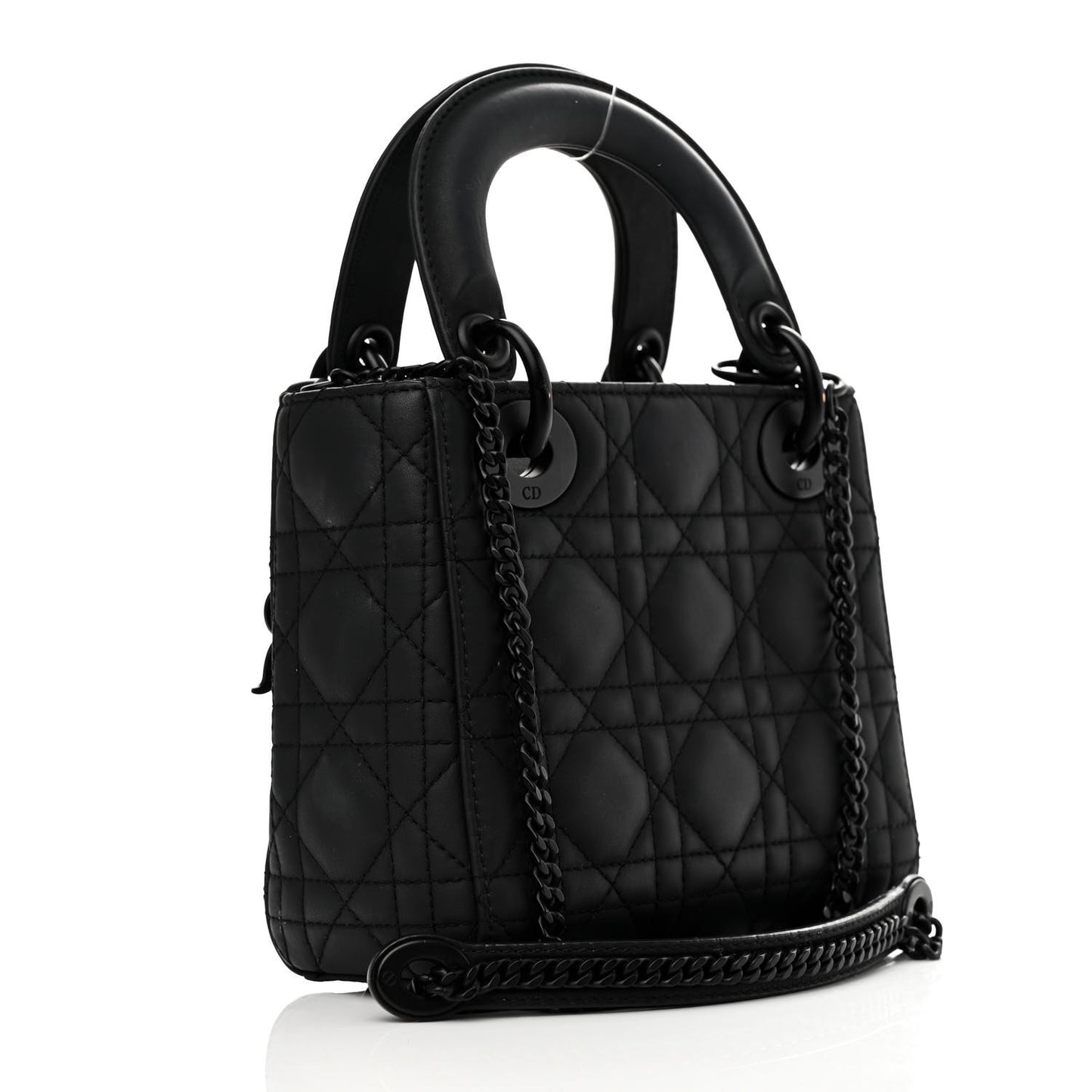 Ultra Matte Calfskin Cannage Mini Lady Dior Black