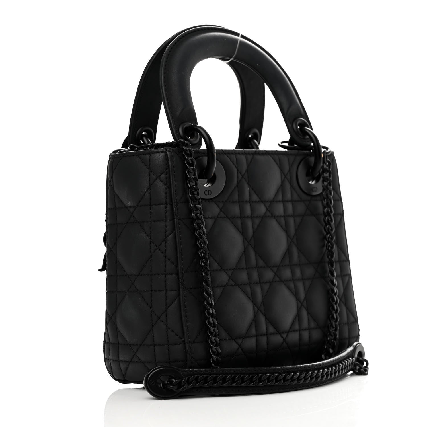 Christian Dior Ultra Matte Calfskin Cannage Mini Lady Dior Black 3 of 9